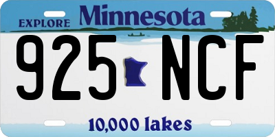 MN license plate 925NCF