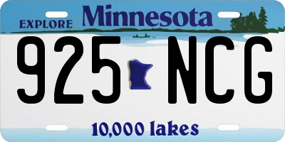MN license plate 925NCG