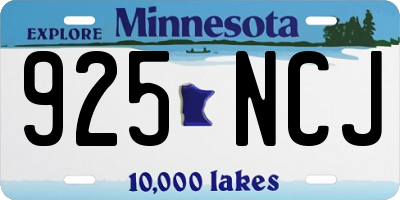 MN license plate 925NCJ