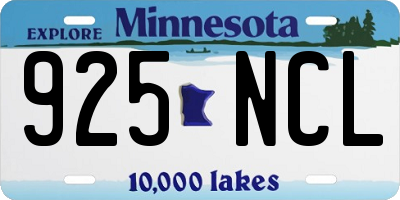 MN license plate 925NCL