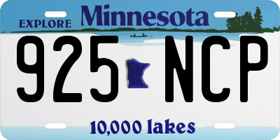 MN license plate 925NCP