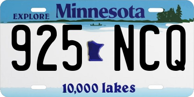 MN license plate 925NCQ
