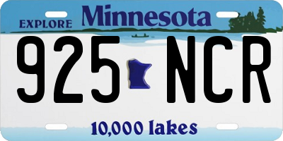 MN license plate 925NCR