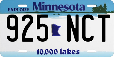 MN license plate 925NCT