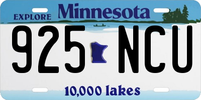 MN license plate 925NCU