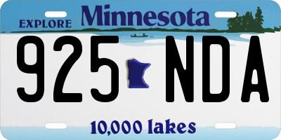 MN license plate 925NDA