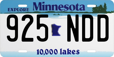 MN license plate 925NDD