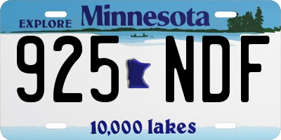 MN license plate 925NDF