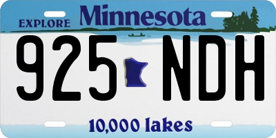 MN license plate 925NDH