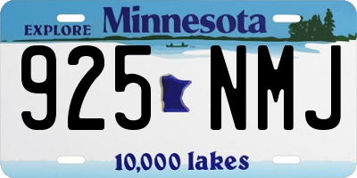 MN license plate 925NMJ