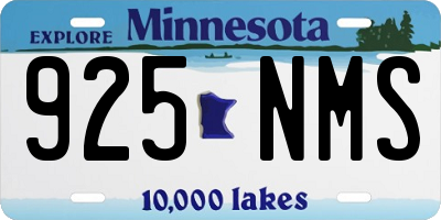 MN license plate 925NMS