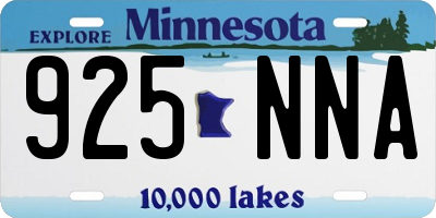 MN license plate 925NNA