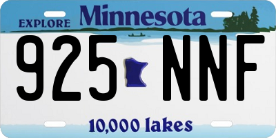 MN license plate 925NNF