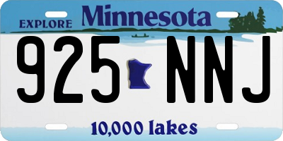 MN license plate 925NNJ