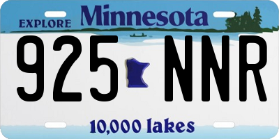 MN license plate 925NNR