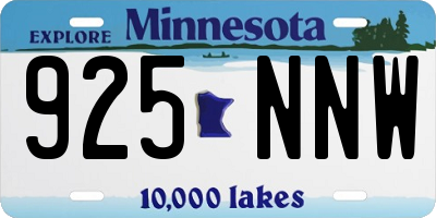MN license plate 925NNW