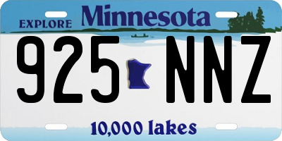 MN license plate 925NNZ