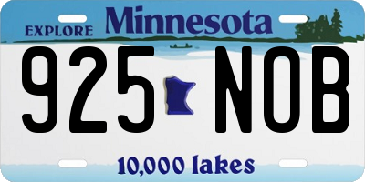 MN license plate 925NOB