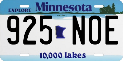MN license plate 925NOE