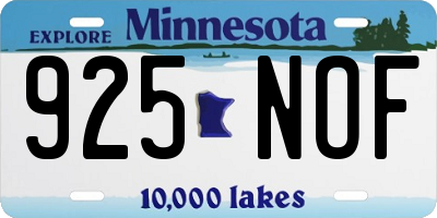 MN license plate 925NOF