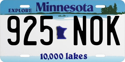 MN license plate 925NOK