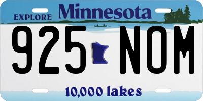 MN license plate 925NOM