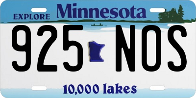 MN license plate 925NOS