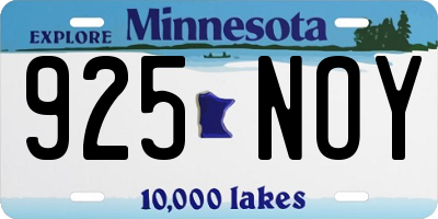 MN license plate 925NOY