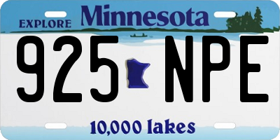 MN license plate 925NPE