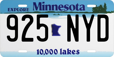 MN license plate 925NYD