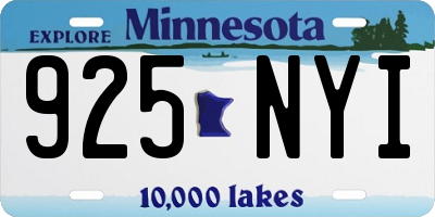 MN license plate 925NYI