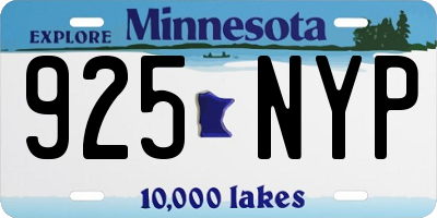 MN license plate 925NYP