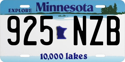 MN license plate 925NZB
