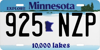 MN license plate 925NZP