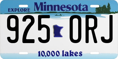 MN license plate 925ORJ