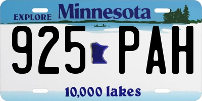 MN license plate 925PAH