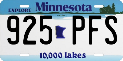 MN license plate 925PFS