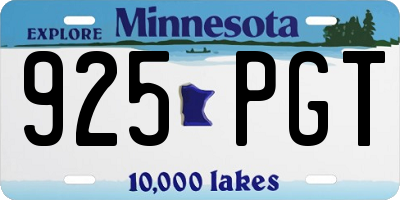 MN license plate 925PGT