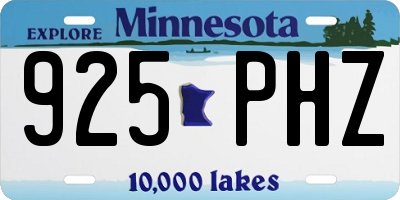 MN license plate 925PHZ