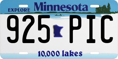 MN license plate 925PIC