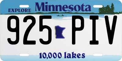 MN license plate 925PIV