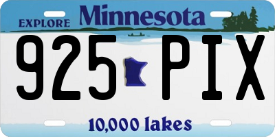 MN license plate 925PIX