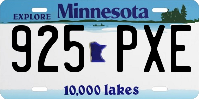 MN license plate 925PXE