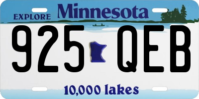 MN license plate 925QEB