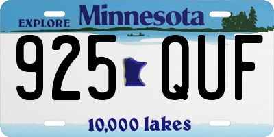MN license plate 925QUF