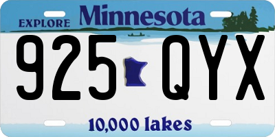 MN license plate 925QYX