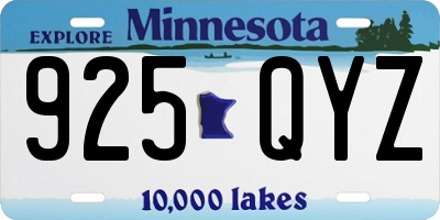 MN license plate 925QYZ