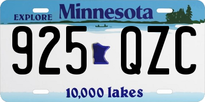 MN license plate 925QZC