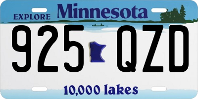MN license plate 925QZD