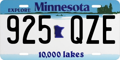 MN license plate 925QZE